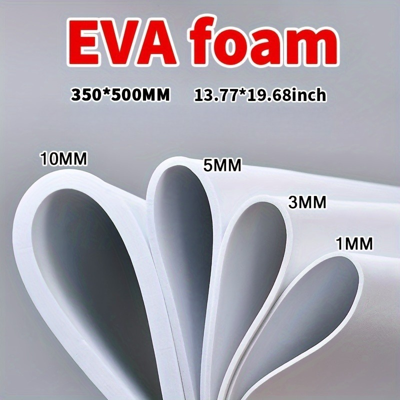 Cosplay Props Eva Foam - EVA 폼보드 14x39인치, 3mm-10mm 두께의 흰색