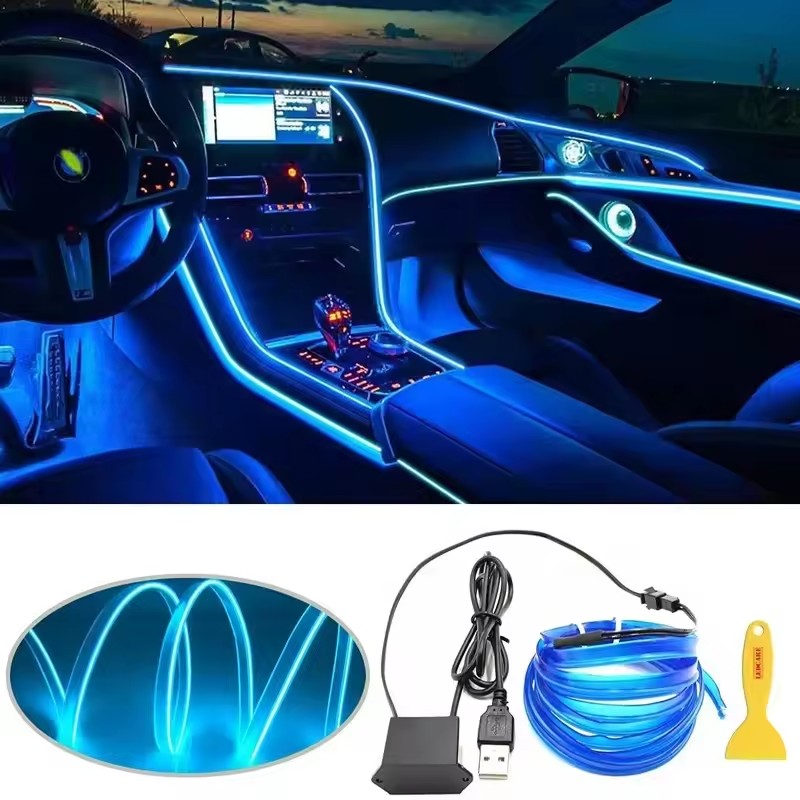 Led El Wire - 5M 자동차 실내 LED 스트립 라이트