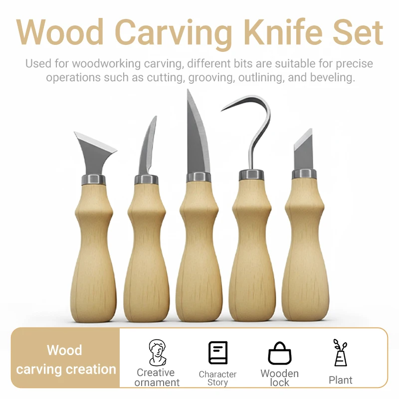 5종 목공 조각 도구 세트, 예술 공예 도구용 곡선형  - Craft Knife Set 리뷰 및 가격