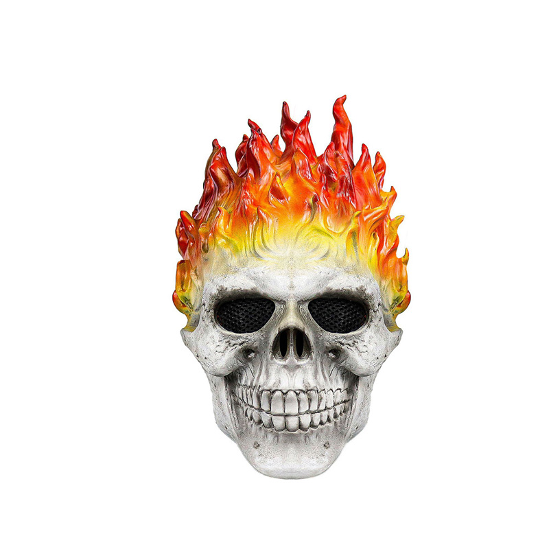 독특한 코스프레 불꽃 해골 무서운 두개골 할로윈 마스크 - Cosplay Flame Prop 리뷰 및 가격