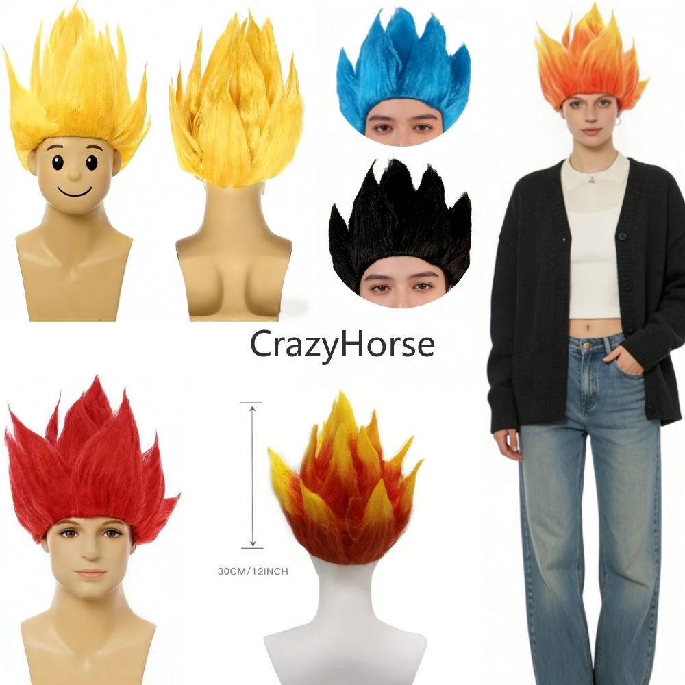 할로윈 성인 남성 Z 코스프레 사이야인 가발 손오공 애 - Cosplay Flame Prop 리뷰 및 가격