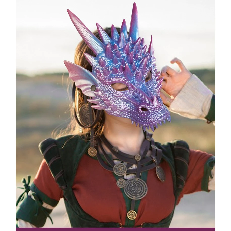 파티 용품 진주 블루 드래곤 마스크, 3D 인쇄 드래곤 - Cosplay Prop Blueprints 리뷰 및 가격