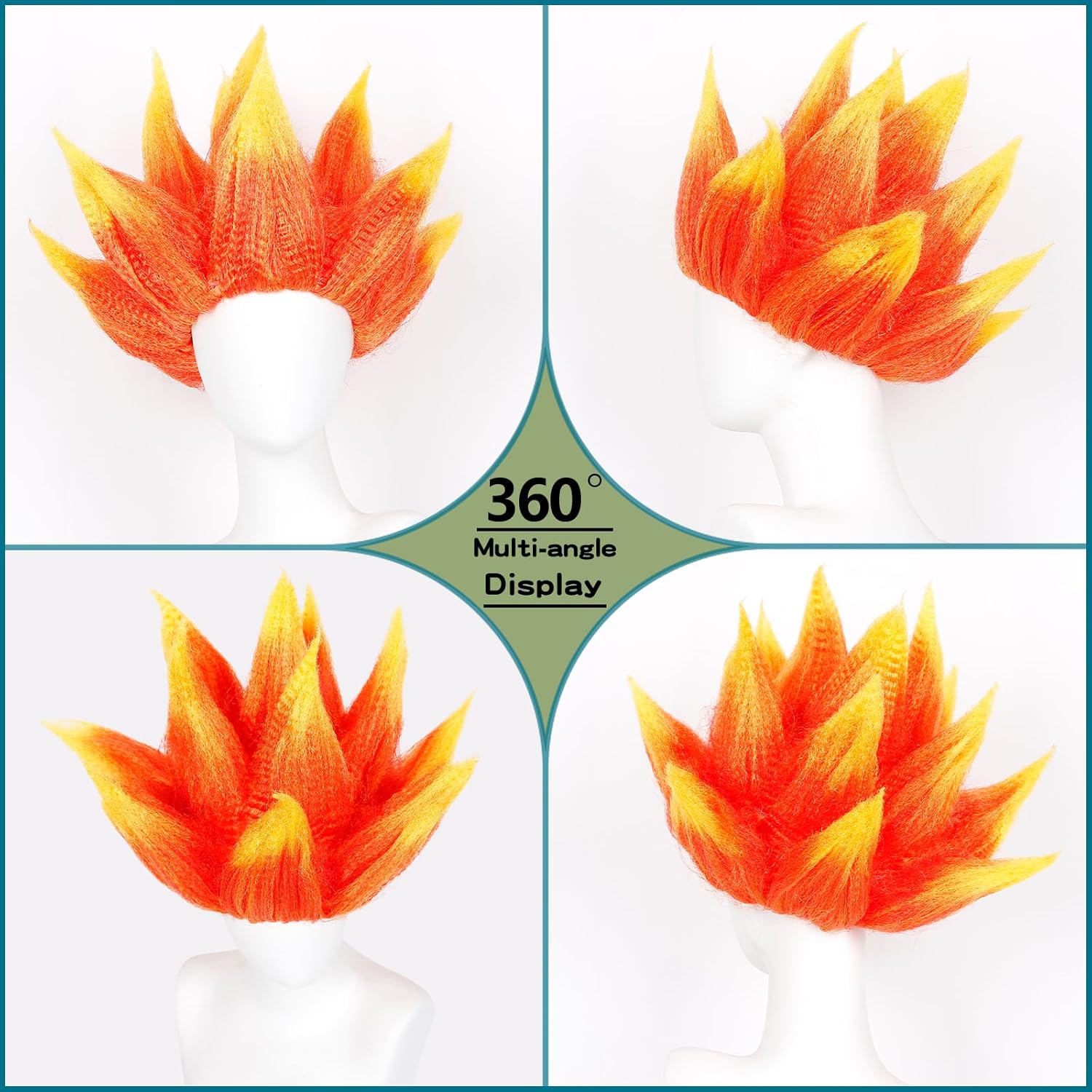 불꽃 코스튬 가발 스타일리시한 불꽃 가발 옴브레 오렌지 - Cosplay Flame Prop 리뷰 및 가격