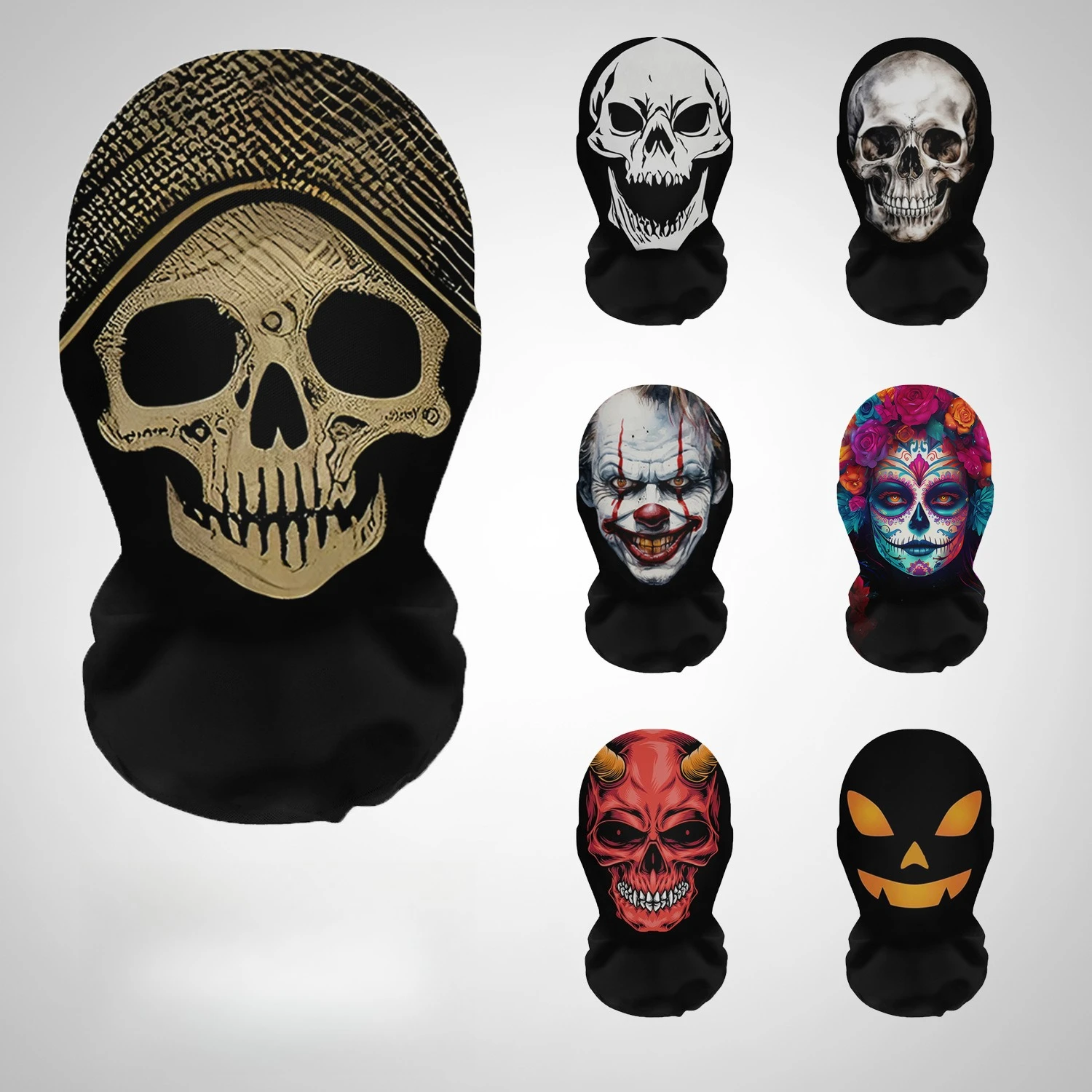 할로윈 공포 마스크 3D 인쇄 해골 패턴 탄성 메쉬 페 - Cosplay Prop Pattern 리뷰 및 가격