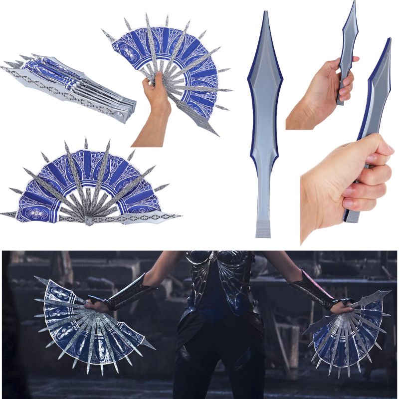 애니메이션 키타나 코스프레 MK 블루 핸드 팬 소품 키 - Cosplay Prop Blueprints 리뷰 및 가격